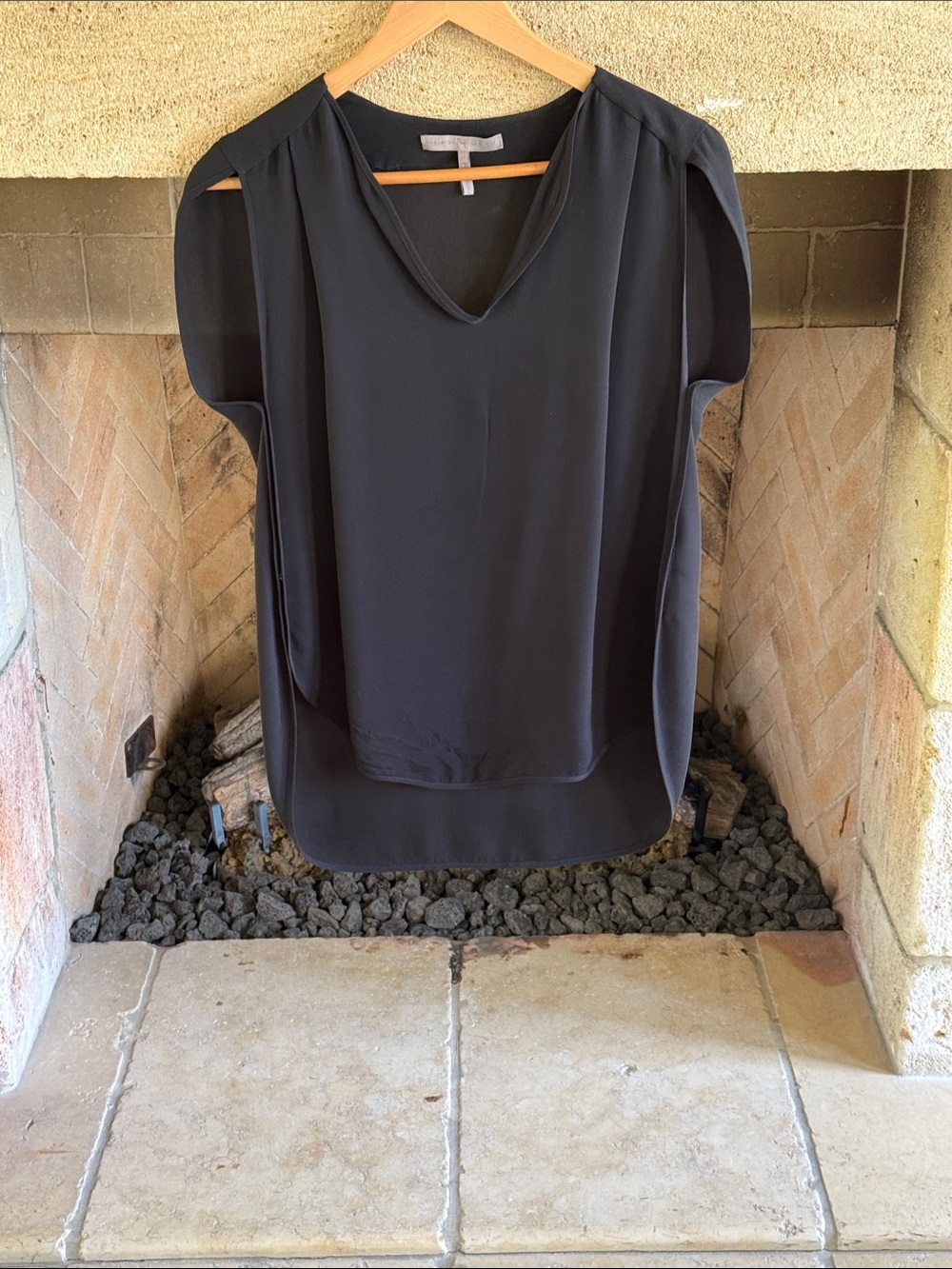 Halston Heritage Black V-Neck Blouse
